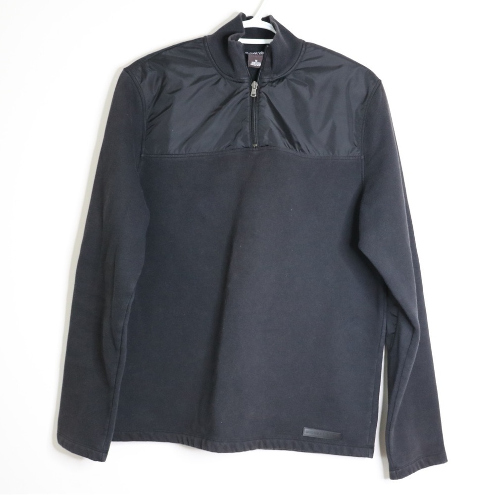 Michael Kors Black Fleece 1/4 Zip Top Shoulder Detail Size Medium Outdoor Preppy